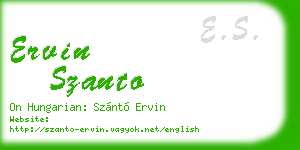 ervin szanto business card