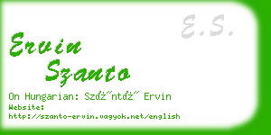 ervin szanto business card